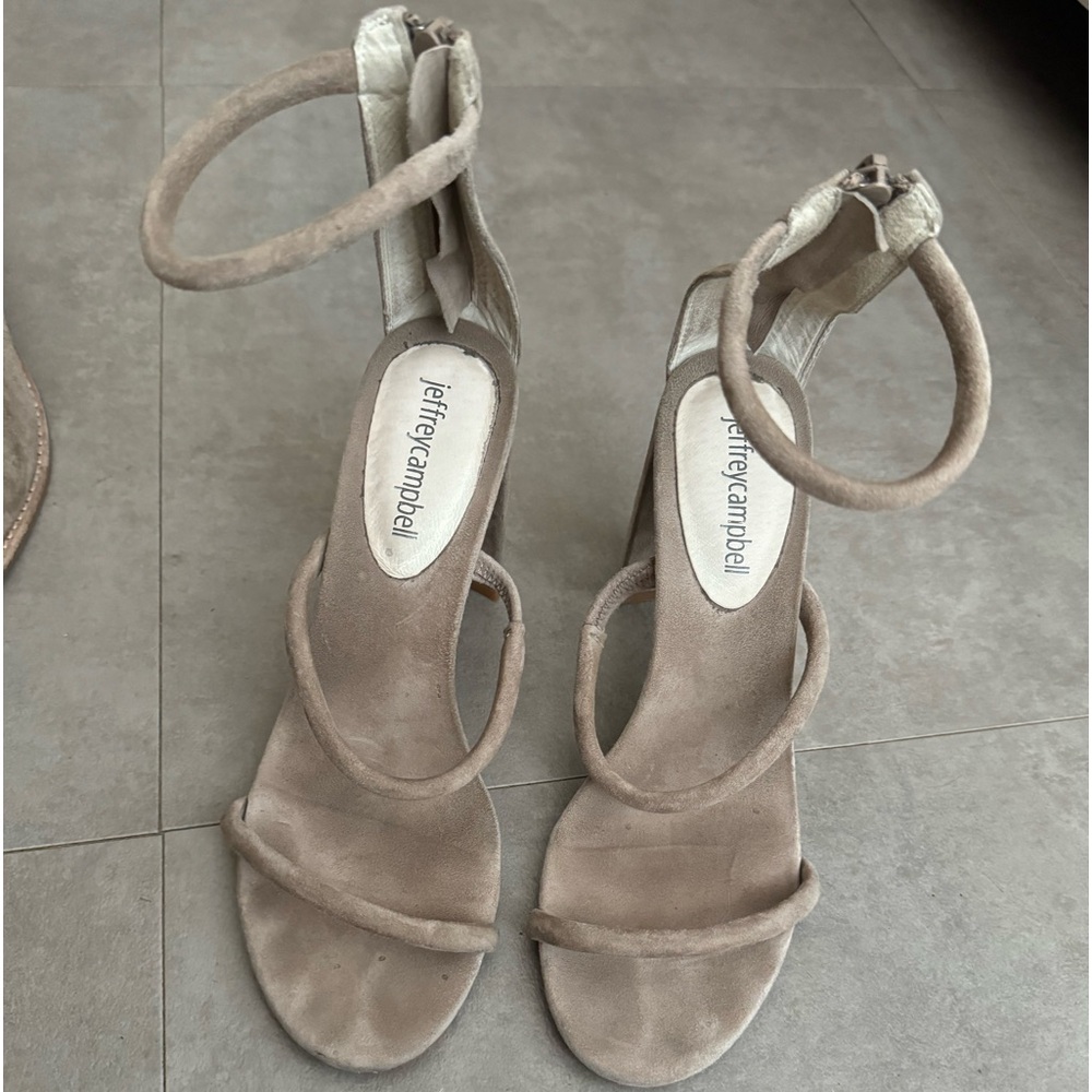 Jeffery Campbell Taupe Suede Heels